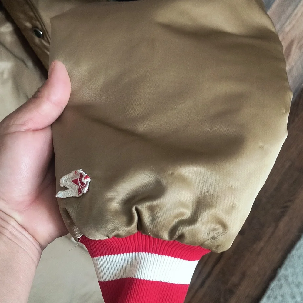 VTG NFL Super Bowl 19 Champions San Francisco 49ers Gold Bomber Starter Jacket - Picture 13 of 17